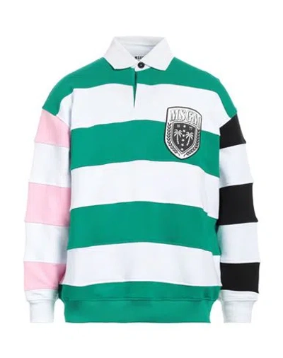Msgm Man Sweatshirt Green Size M Cotton