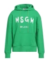 Msgm Man Sweatshirt Green Size Xl Cotton