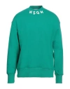 Msgm Man Sweatshirt Green Size Xl Cotton