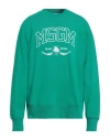 Msgm Man Sweatshirt Green Size Xl Cotton