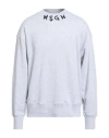 Msgm White Cotton Crewneck Sweatshirt With Logo Print On The Neck