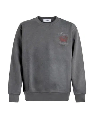Msgm Man Sweatshirt Grey Size Xs Cotton In Gray