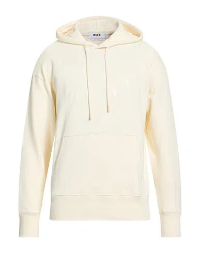 Msgm Man Sweatshirt Ivory Size M Cotton In Neutral