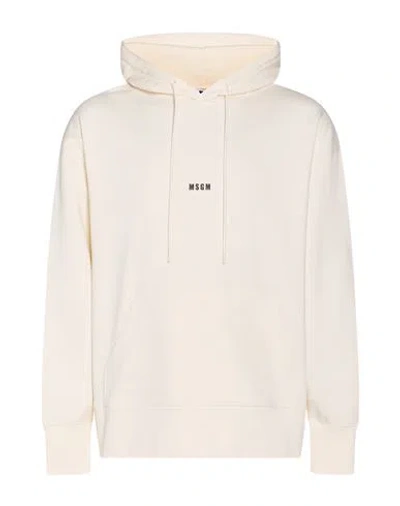 Msgm Man Sweatshirt Ivory Size M Cotton In White