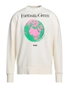 Msgm Man Sweatshirt Ivory Size M Cotton In White