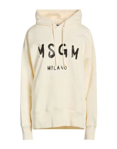 Msgm Man Sweatshirt Ivory Size S Cotton In Neutral