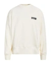 Msgm Man Sweatshirt Ivory Size Xl Cotton In White