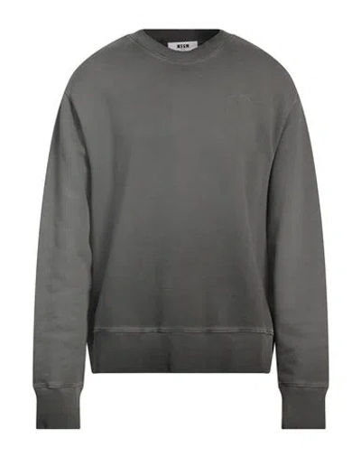 Msgm Man Sweatshirt Lead Size Xl Cotton In Gray