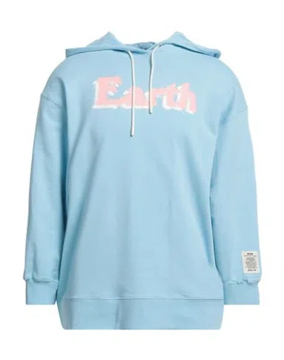 Msgm Man Sweatshirt Light Blue Size S Organic Cotton