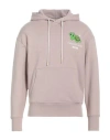 Msgm Man Sweatshirt Light Brown Size Xxs Organic Cotton In Beige