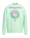 Msgm Man Sweatshirt Light Green Size Xl Cotton
