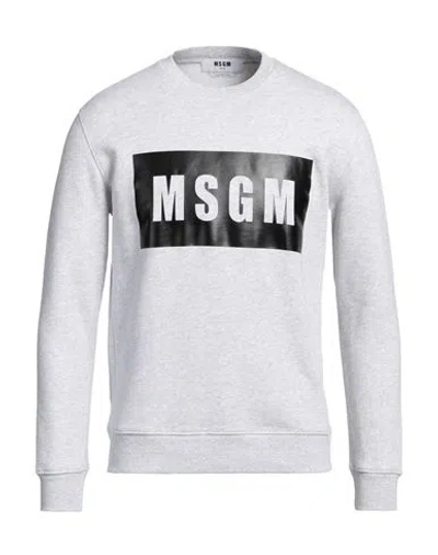 Msgm Man Sweatshirt Light Grey Size L Cotton