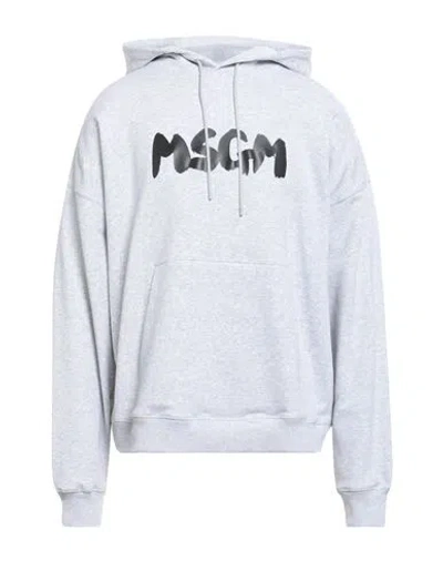 Msgm Man Sweatshirt Light Grey Size Xl Cotton