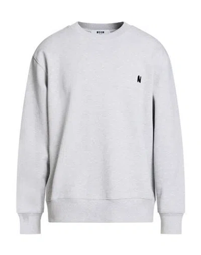 Msgm Man Sweatshirt Light Grey Size Xl Cotton In Gray