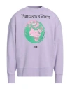 Msgm Man Sweatshirt Lilac Size Xl Cotton In Purple