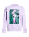 Msgm Man Sweatshirt Lilac Size Xxl Organic Cotton In Purple