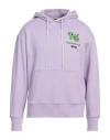 Msgm Man Sweatshirt Lilac Size Xxl Organic Cotton In Purple