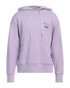 Msgm Man Sweatshirt Lilac Size Xs Organic Cotton In Purple