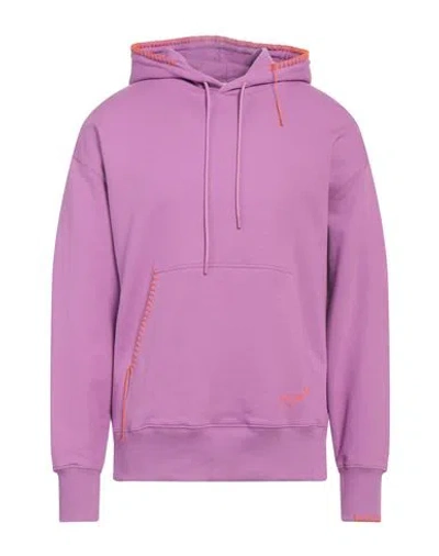Msgm Man Sweatshirt Light Purple Size Xs Cotton