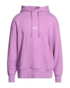 Msgm Man Sweatshirt Light Purple Size Xl Cotton In Purple