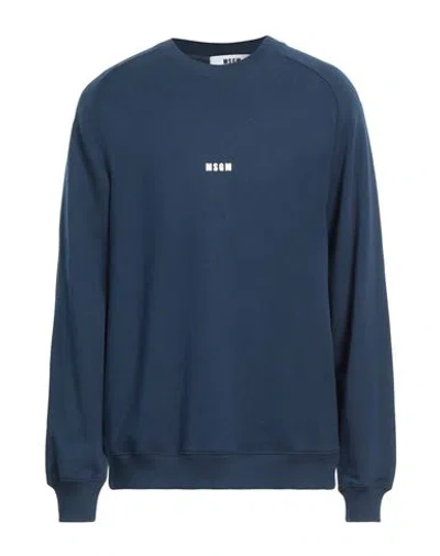 Msgm Man Sweatshirt Navy Blue Size L Cotton