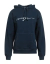 Msgm Man Sweatshirt Navy Size Xl Cotton In Navy