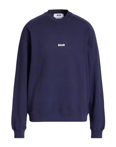 Msgm Man Sweatshirt Navy Size Xl Cotton In Multi