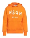 Msgm Man Sweatshirt Orange Size Xl Cotton In Orange