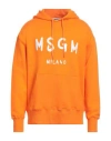 Msgm Man Sweatshirt Orange Size Xl Cotton
