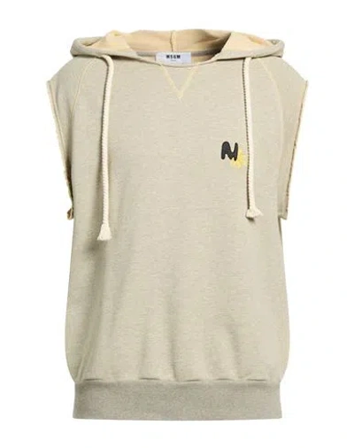 Msgm Man Sweatshirt Pastel Yellow Size M Cotton In Green