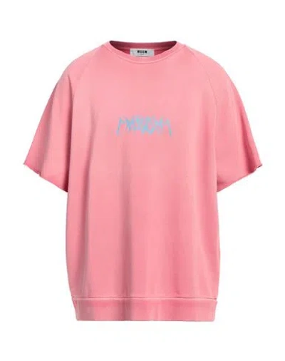Msgm Man Sweatshirt Pink Size L Cotton In Multi