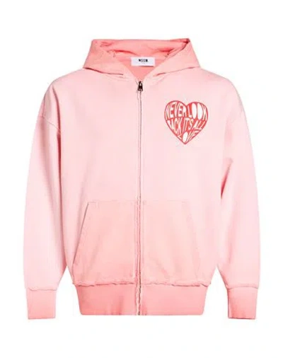 Msgm Man Sweatshirt Pink Size L Cotton