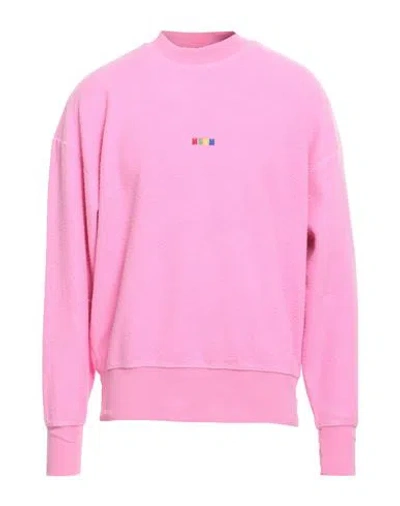 Msgm Man Sweatshirt Pink Size Xl Cotton