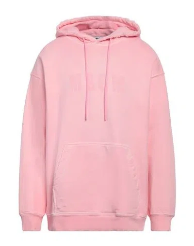 Msgm Man Sweatshirt Pink Size Xl Cotton In Blue