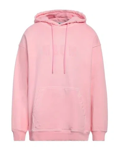 Msgm Man Sweatshirt Pink Size Xl Cotton