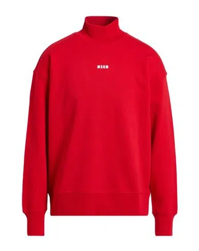 Msgm Man Sweatshirt Red Size L Cotton