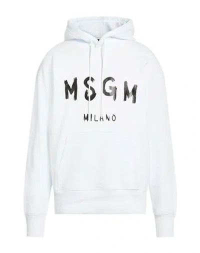 Msgm Man Sweatshirt White Size M Cotton