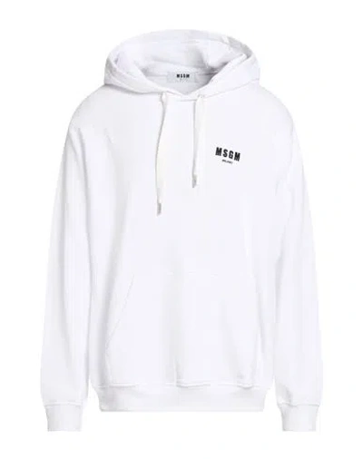 Msgm Man Sweatshirt White Size M Cotton