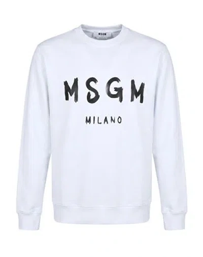 MSGM MSGM MAN SWEATSHIRT WHITE SIZE S COTTON