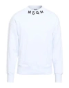 Msgm Man Sweatshirt White Size Xl Cotton