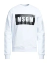 Msgm Man Sweatshirt White Size Xl Cotton