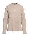 Msgm Man T-shirt Beige Size Xl Cotton