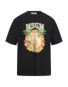 Msgm Man T-shirt Black Size L Cotton In Black