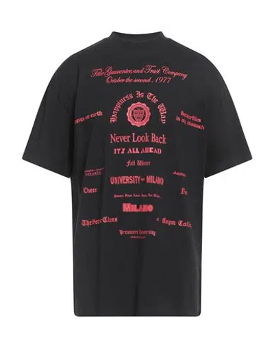 Msgm Man T-shirt Black Size L Cotton