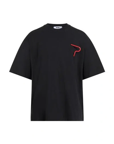 Msgm Man T-shirt Black Size L Cotton