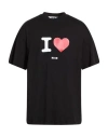 Msgm Man T-shirt Black Size M Cotton In Black