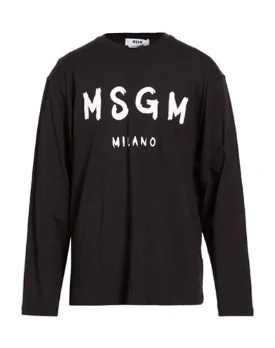Msgm Man T-shirt Black Size M Cotton