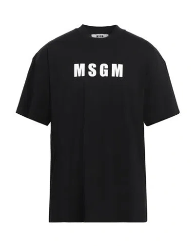 Msgm Man T-shirt Black Size Xs Cotton