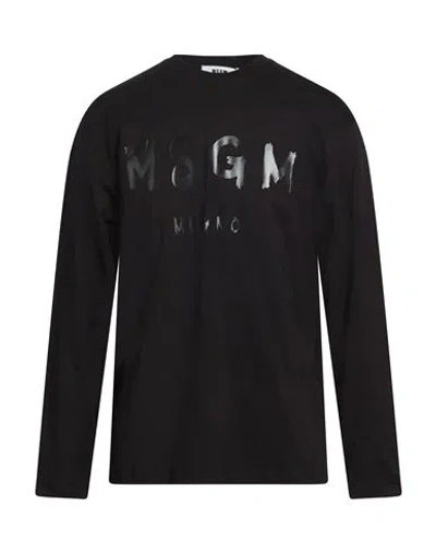 Msgm Man T-shirt Black Size S Cotton