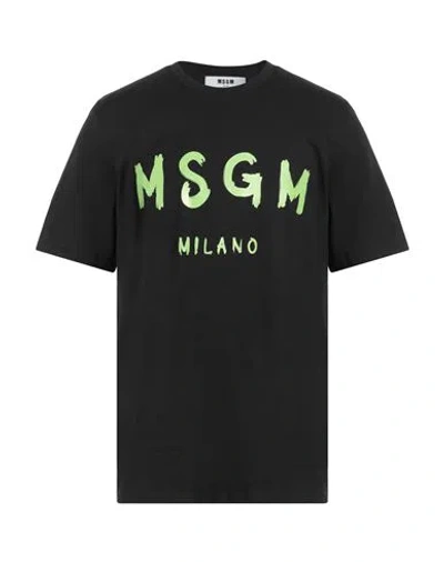 Msgm Man T-shirt Black Size S Cotton